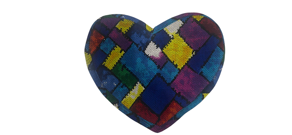 Heart Shaped Pot Holder (Blue/Multi-Color)