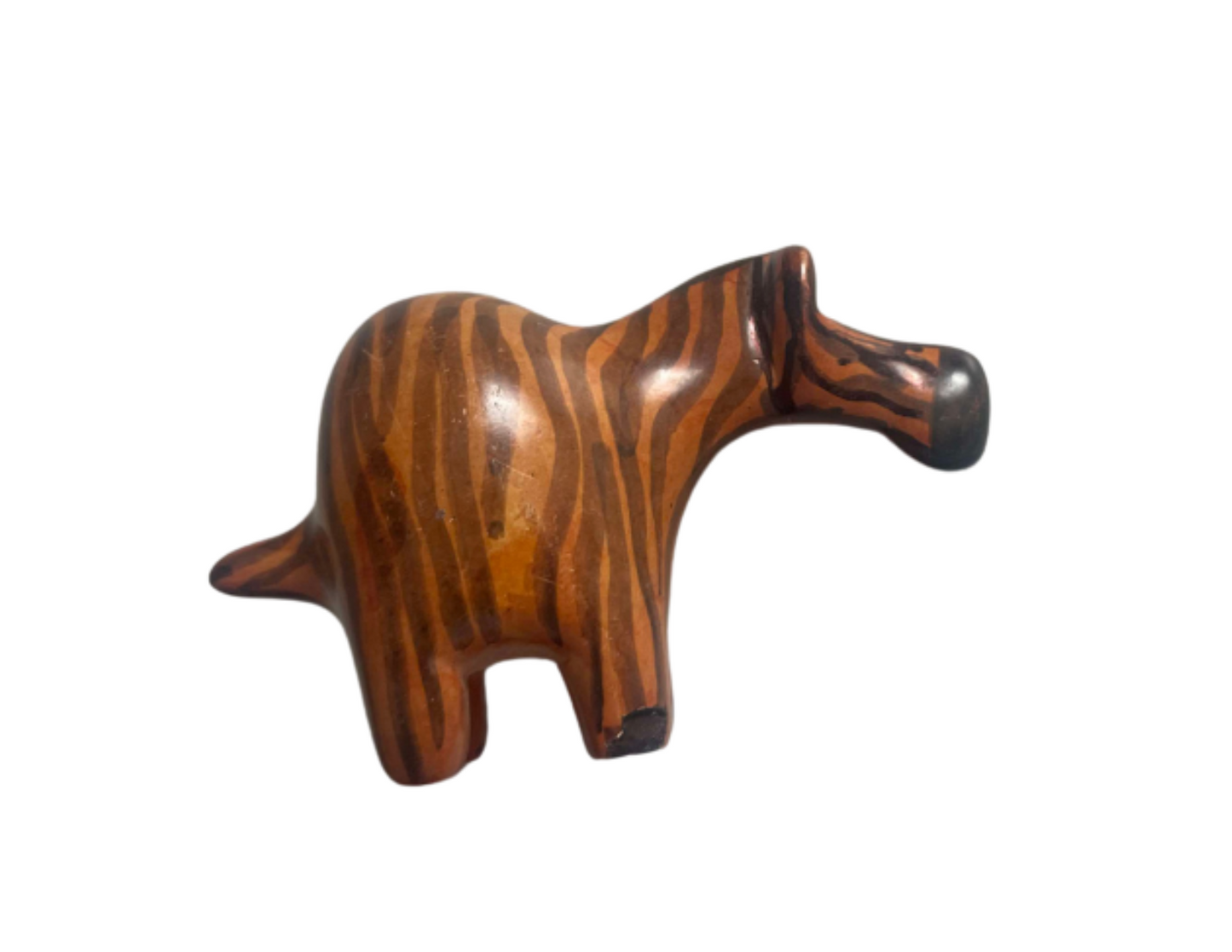 Small Wooden Zebra Paperweight – Unique Desk Accessory