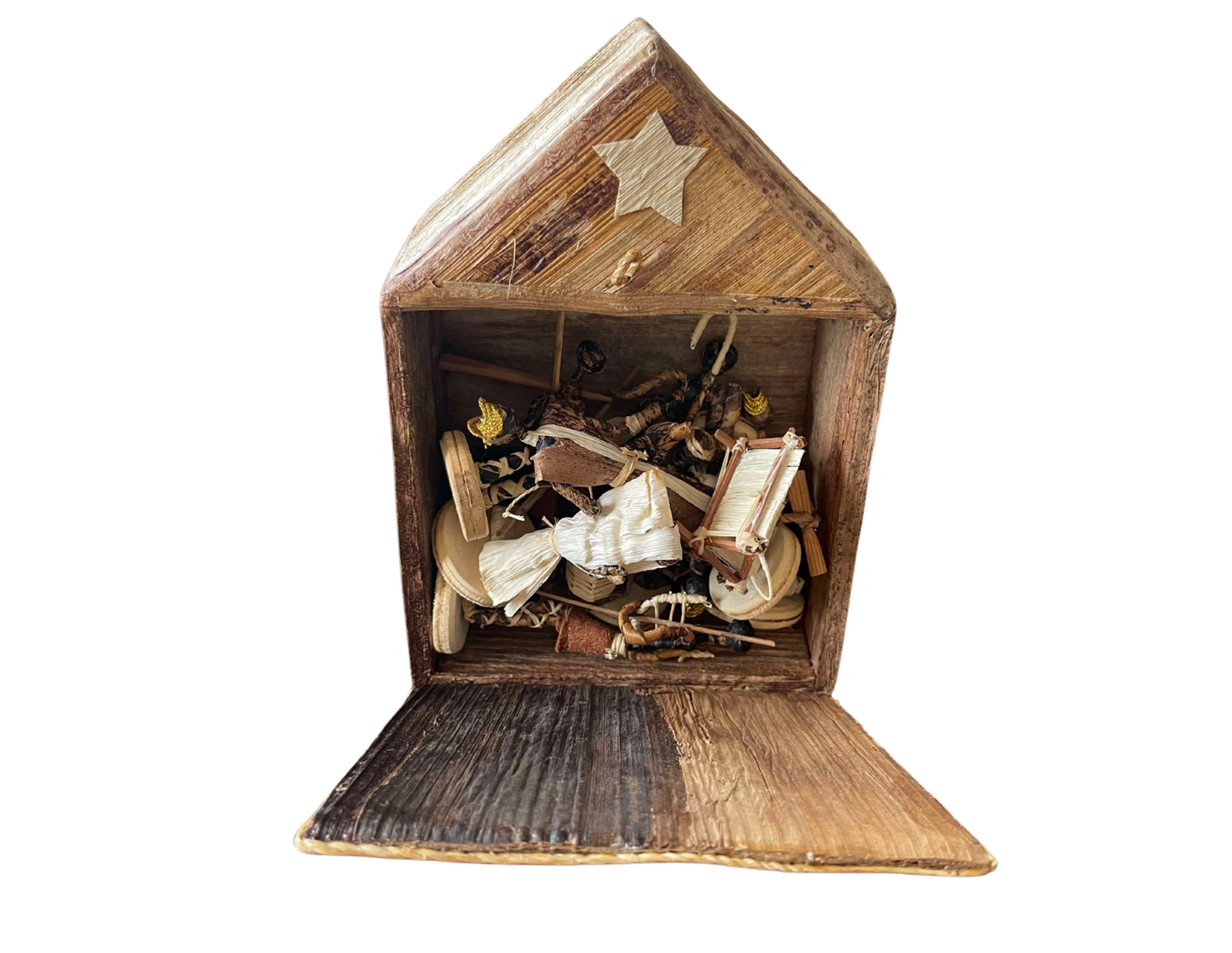 Handcrafted Banana Leaf Nativity Scene Set