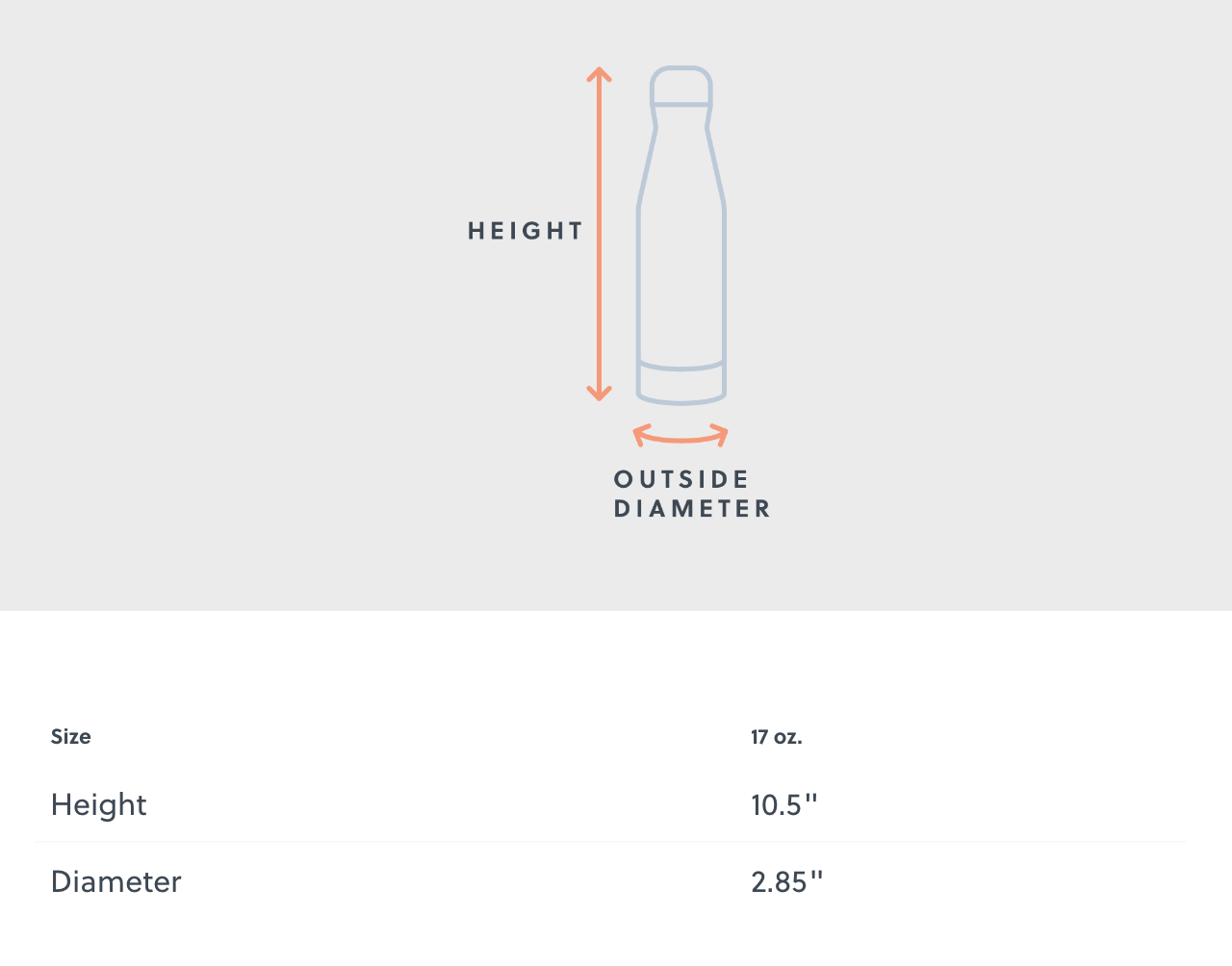 Stainless Steel Water Bottle – 17 oz.